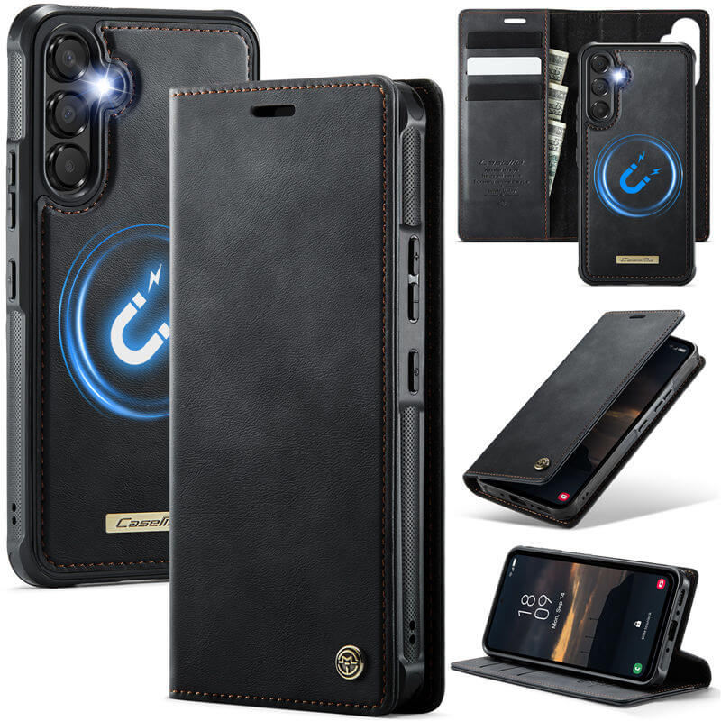 CaseMe Samsung Galaxy A54 5G 2-in-1 Magnetic Wallet Case with RFID Blocking Black