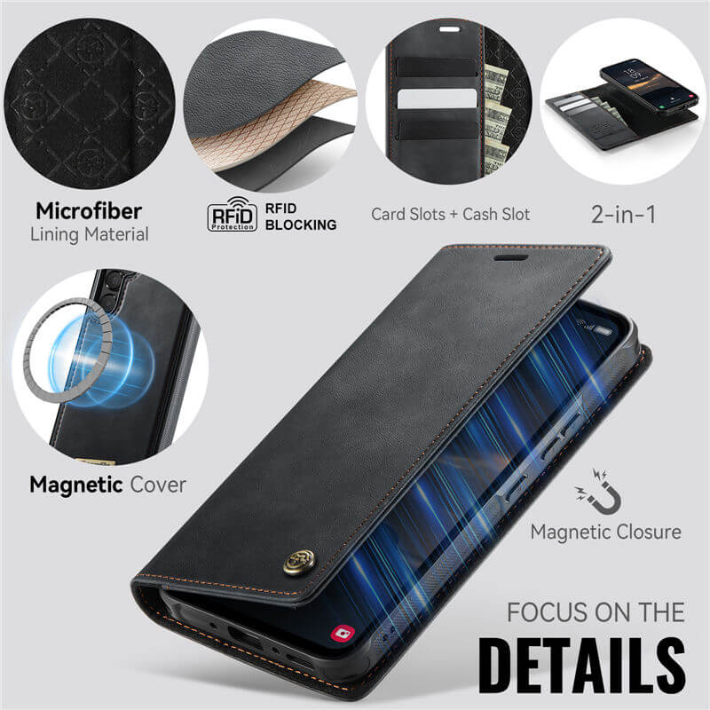 CaseMe Samsung Galaxy A54 5G 2-in-1 Magnetic Wallet Case with RFID Blocking