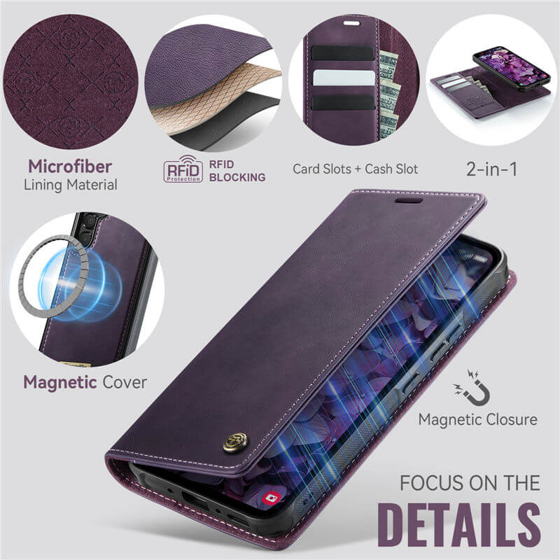 CaseMe Samsung Galaxy A54 5G 2-in-1 Magnetic Wallet Case with RFID Blocking