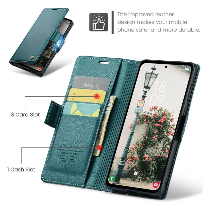 CaseMe Samsung Galaxy A55 Wallet RFID Blocking Case
