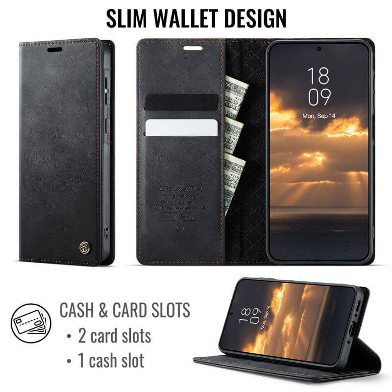 CaseMe Samsung Galaxy A55 Magnetic Wallet Case with RFID Blocking