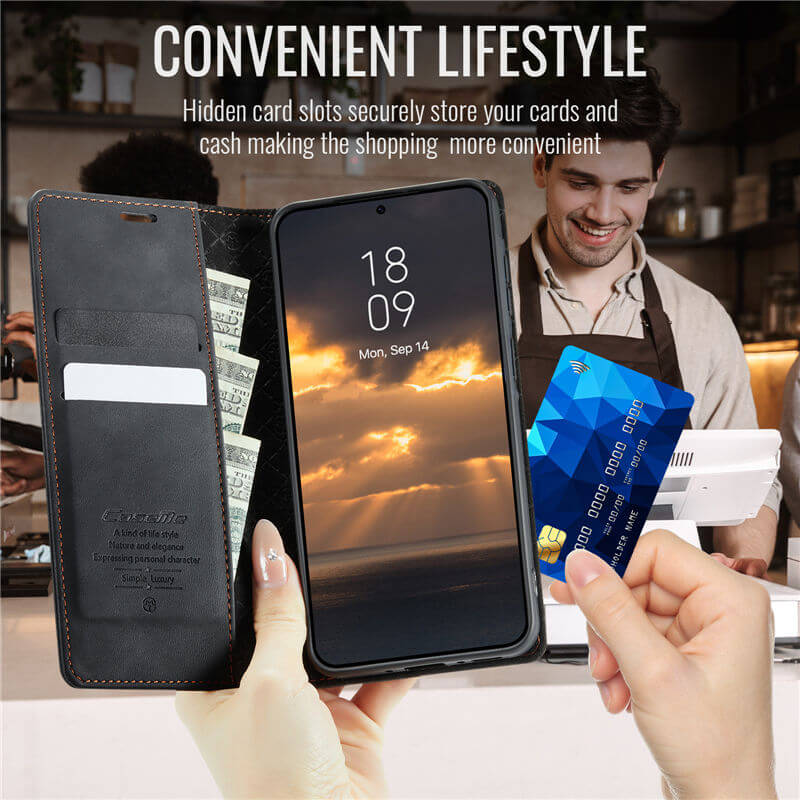 CaseMe Samsung Galaxy A55 Magnetic Wallet Case with RFID Blocking