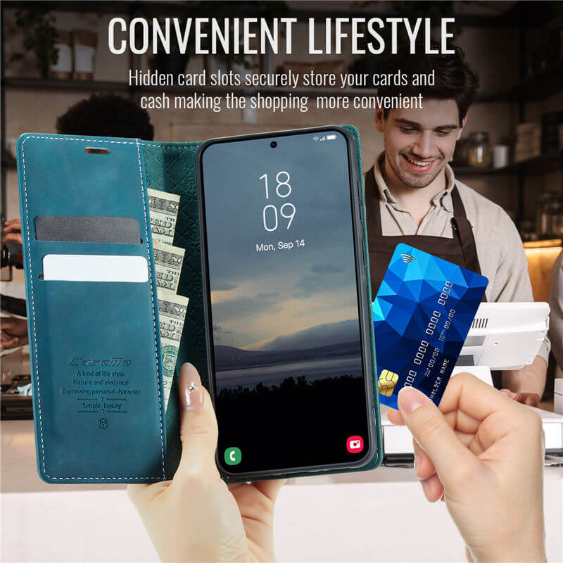 CaseMe Samsung Galaxy A55 Magnetic Wallet Case with RFID Blocking