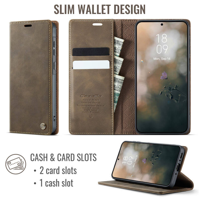 CaseMe Samsung Galaxy A55 Magnetic Wallet Case with RFID Blocking