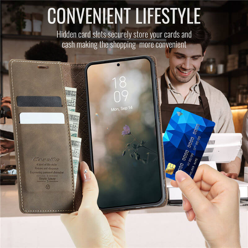 CaseMe Samsung Galaxy A55 Magnetic Wallet Case with RFID Blocking