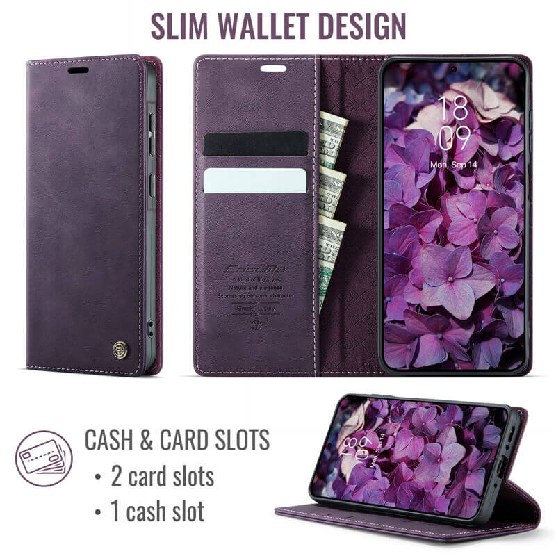 CaseMe Samsung Galaxy A55 Magnetic Wallet Case with RFID Blocking