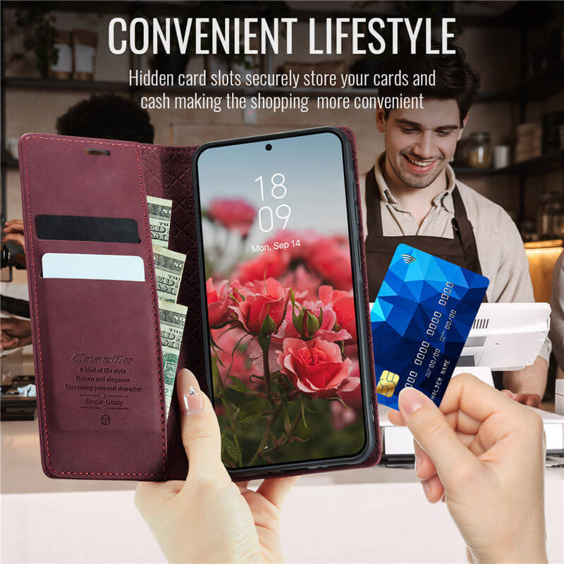 CaseMe Samsung Galaxy A55 Magnetic Wallet Case with RFID Blocking