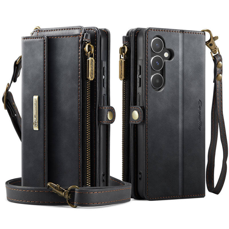 CaseMe Samsung Galaxy A55 Wallet Case – RFID Blocking, 9 Card Slots, Crossbody Strap