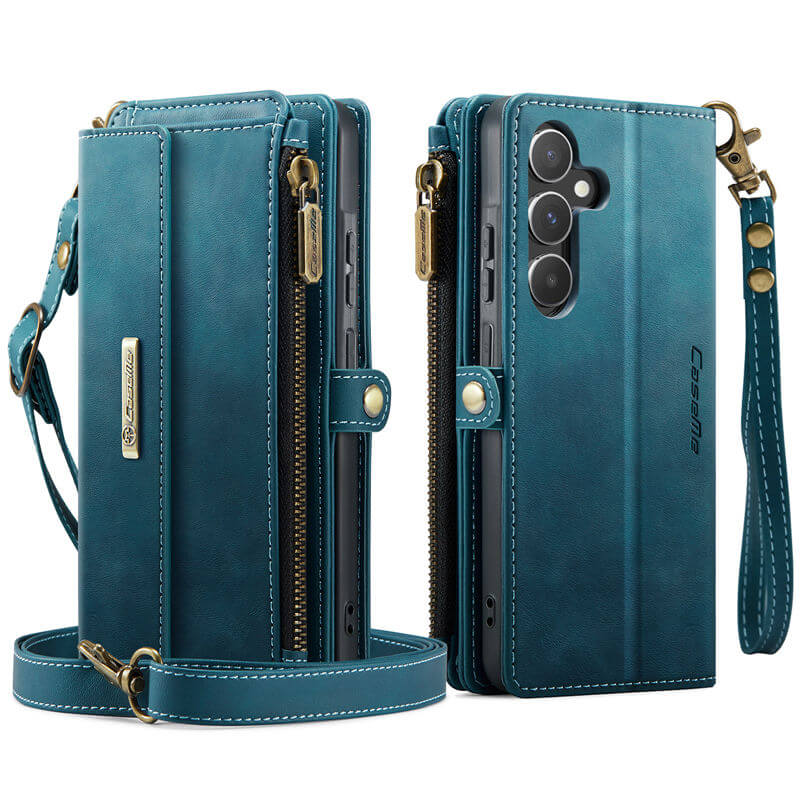 CaseMe Samsung Galaxy A55 Wallet Case – RFID Blocking, 9 Card Slots, Crossbody Strap