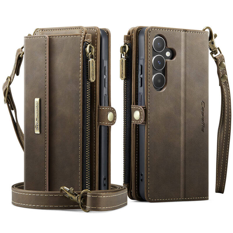 CaseMe Samsung Galaxy A55 Wallet Case – RFID Blocking, 9 Card Slots, Crossbody Strap