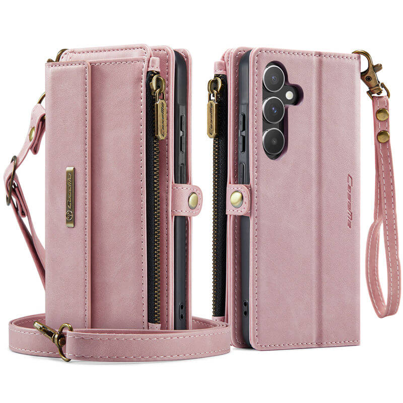 CaseMe Samsung Galaxy A55 Wallet Case – RFID Blocking, 9 Card Slots, Crossbody Strap