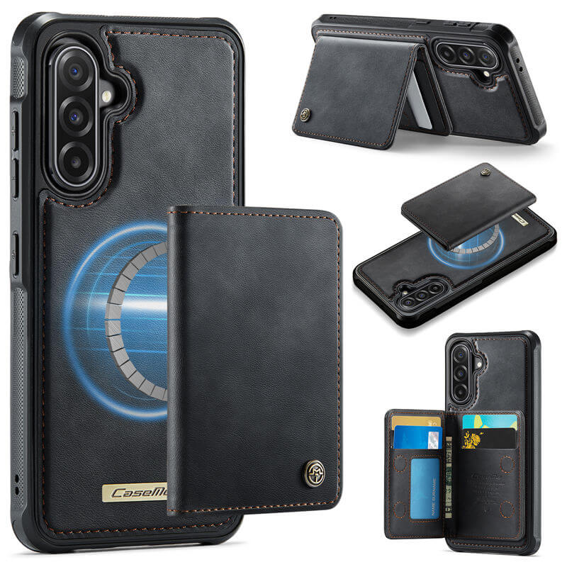 CaseMe Samsung Galaxy A56 5G Detachable Magnetic 2-in-1 Wallet Case with RFID Blocking - Black