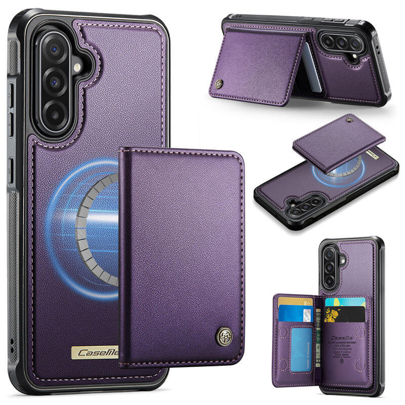 CaseMe Samsung Galaxy A56 5G Detachable Magnetic 2-in-1 Wallet Case with RFID Blocking - Purple