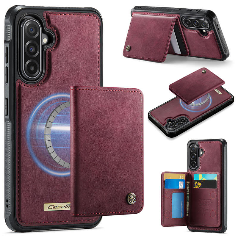 CaseMe Samsung Galaxy A56 5G Detachable Magnetic 2-in-1 Wallet Case with RFID Blocking - Red