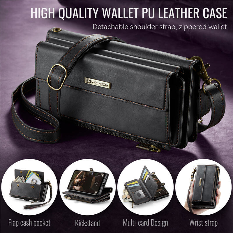 CaseMe Samsung Galaxy A56 5G Wallet Case – RFID Blocking, 9 Card Slots, Crossbody Strap