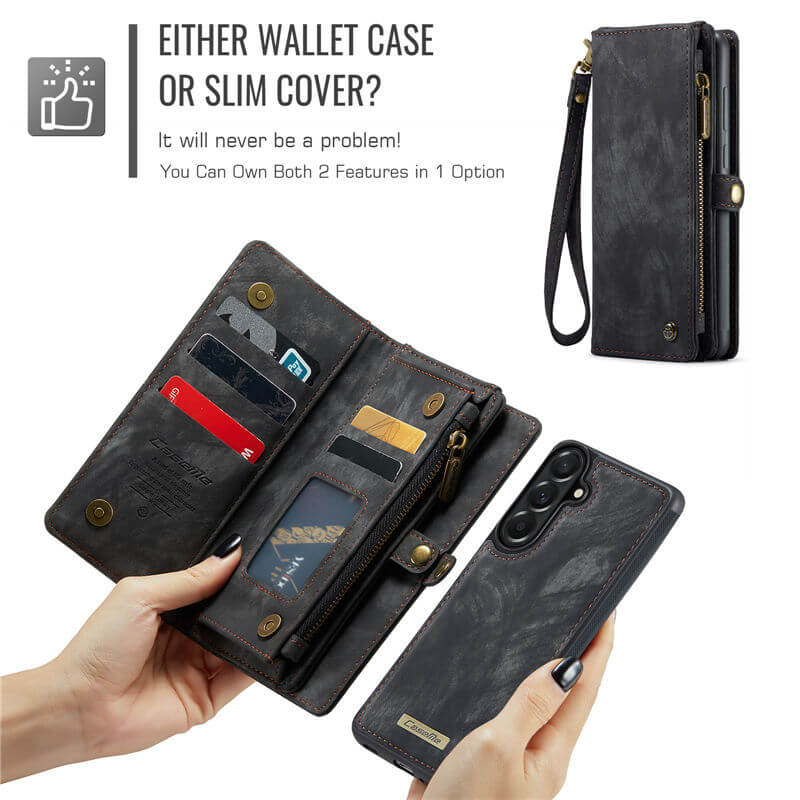 CaseMe Samsung Galaxy A57 2-in-1 Magnetic Wallet Case with Wrist Strap