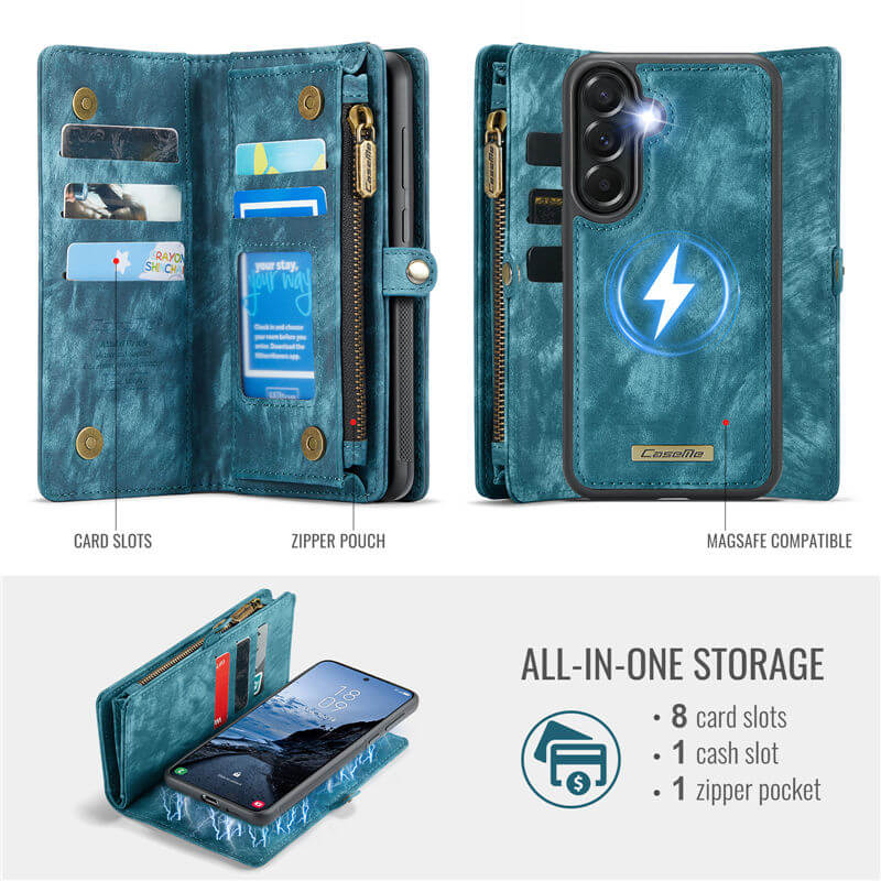 CaseMe Samsung Galaxy A57 2-in-1 Magnetic Wallet Case with Wrist Strap