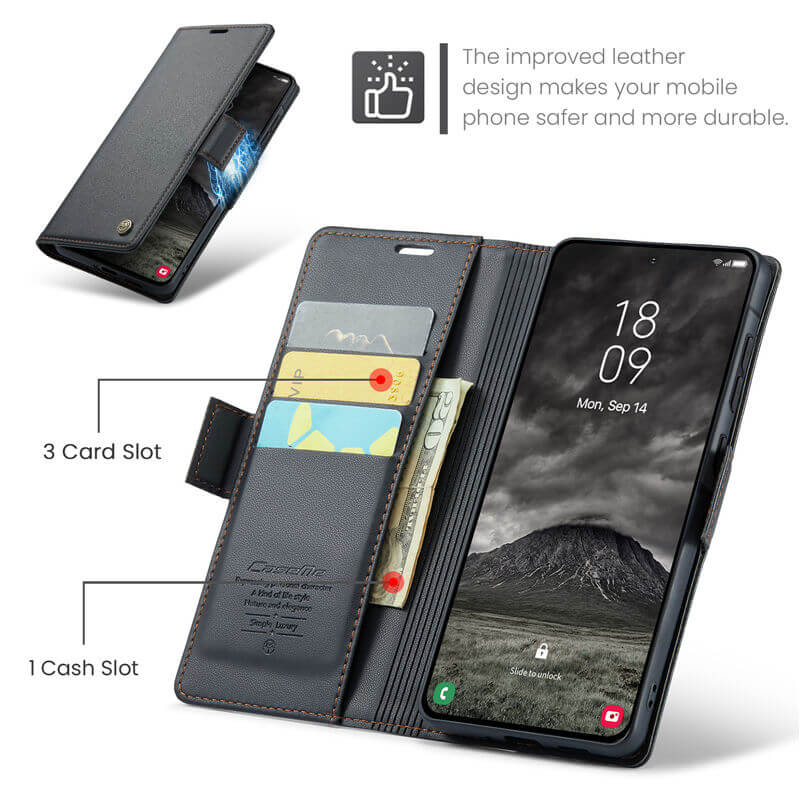 CaseMe Samsung Galaxy A57 Wallet RFID Blocking Case