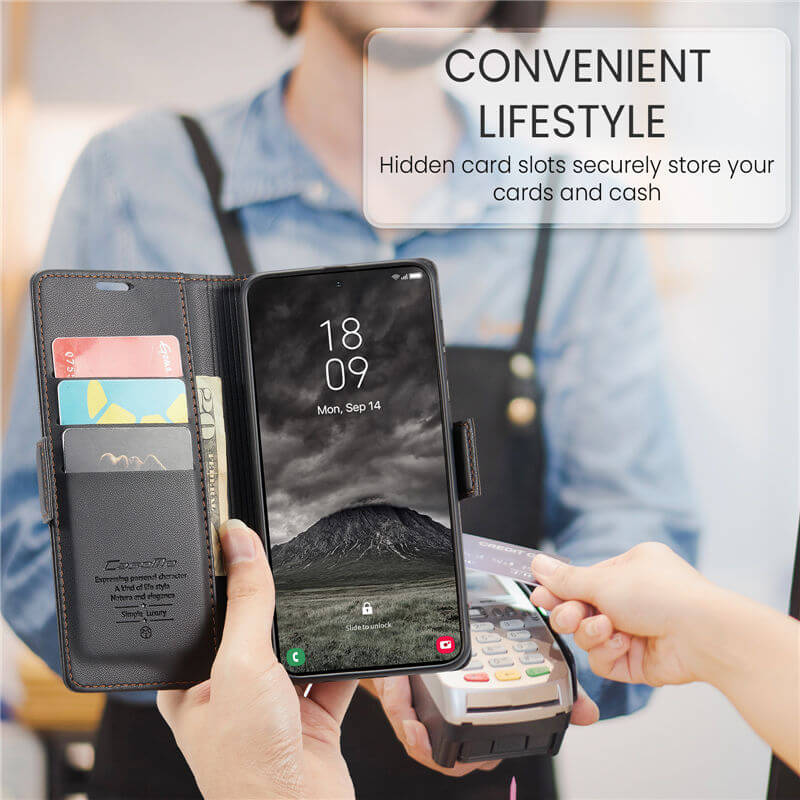 CaseMe Samsung Galaxy A57 Wallet RFID Blocking Case