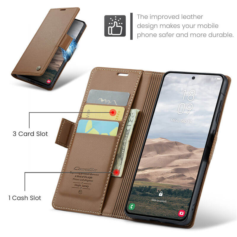 CaseMe Samsung Galaxy A57 Wallet RFID Blocking Case