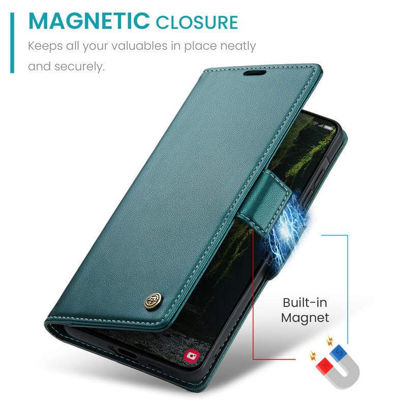 CaseMe Samsung Galaxy A57 Wallet RFID Blocking Magnetic Buckle Case