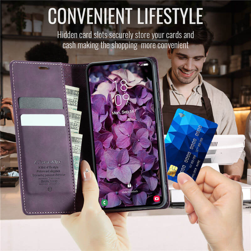 CaseMe Samsung Galaxy A57 Wallet RFID Blocking Case