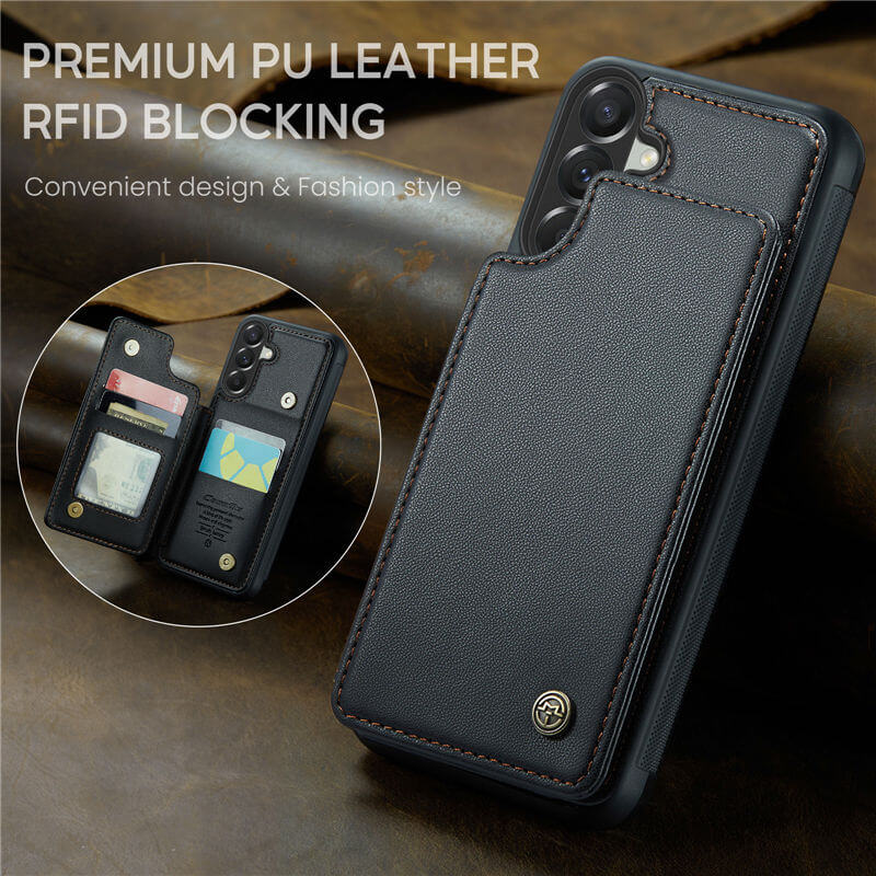 CaseMe Samsung Galaxy A57 RFID Blocking Card Holder Kickstand Case