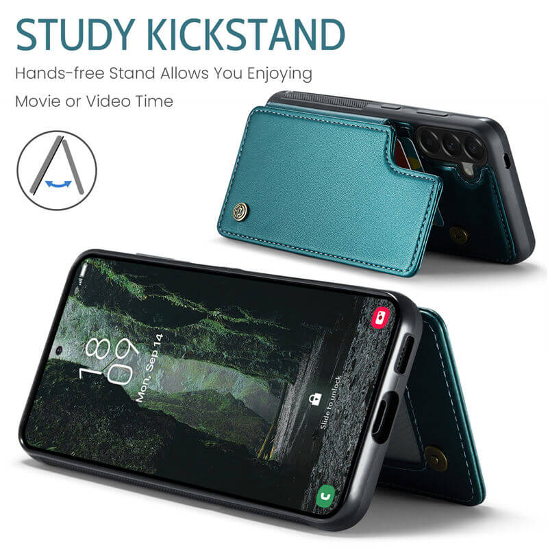 CaseMe Samsung Galaxy A57 RFID Blocking Card Holder Kickstand Case