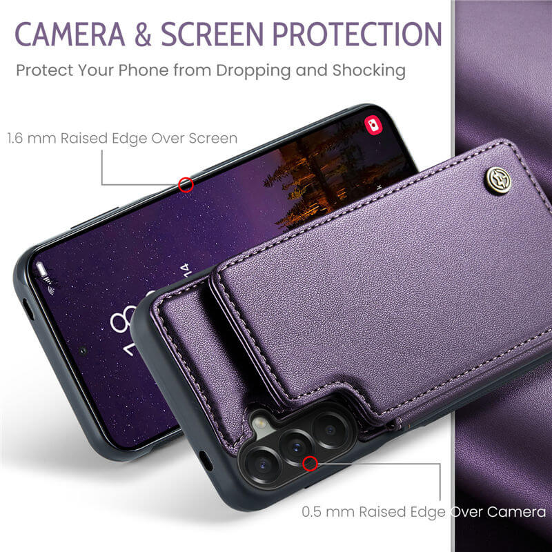 CaseMe Samsung Galaxy A57 RFID Blocking Card Holder Kickstand Case