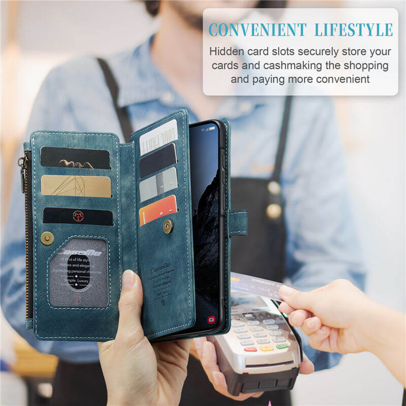 CaseMe Samsung Galaxy A57 Wallet Kickstand Case with Wrist Strap