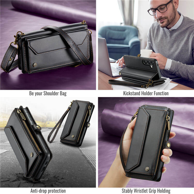 CaseMe Samsung Galaxy A57 Wallet Case with Crossbody Strap