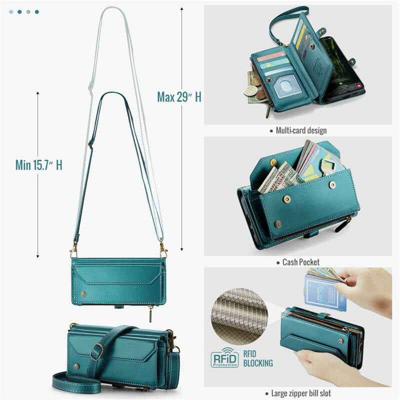 CaseMe Samsung Galaxy A57 Wallet Case with Crossbody Strap