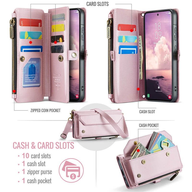 CaseMe Samsung Galaxy A57 Wallet Case with Crossbody Strap