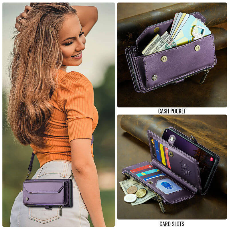 CaseMe Samsung Galaxy A57 Wallet Case with Crossbody Strap