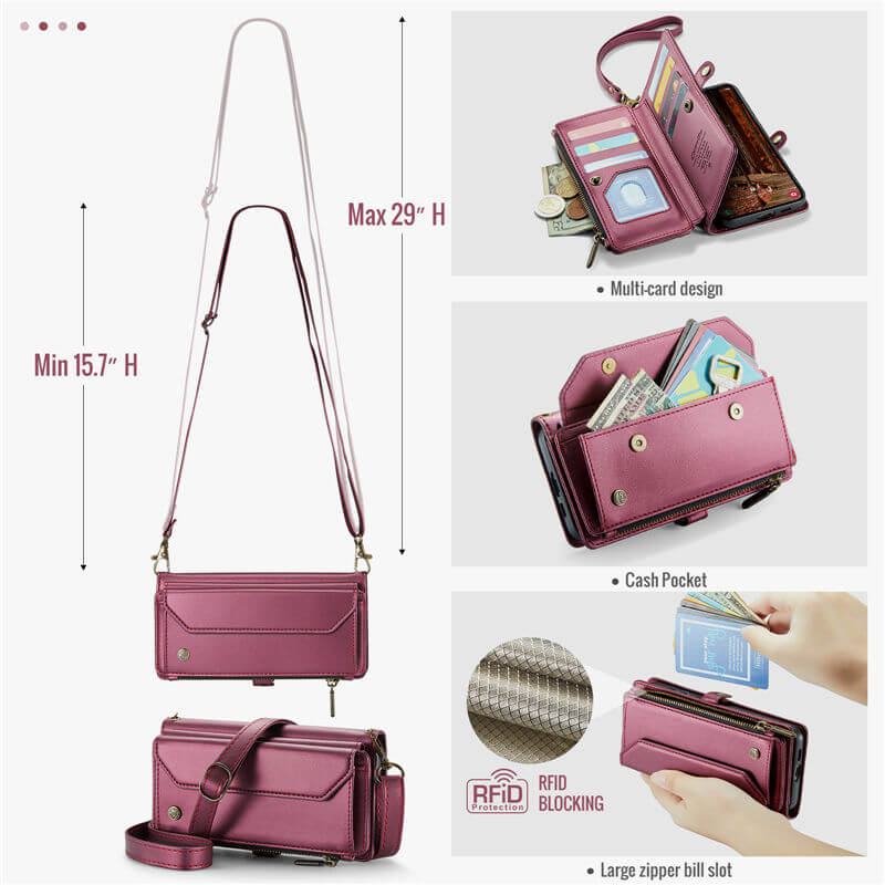 CaseMe Samsung Galaxy A57 Wallet Case with Crossbody Strap