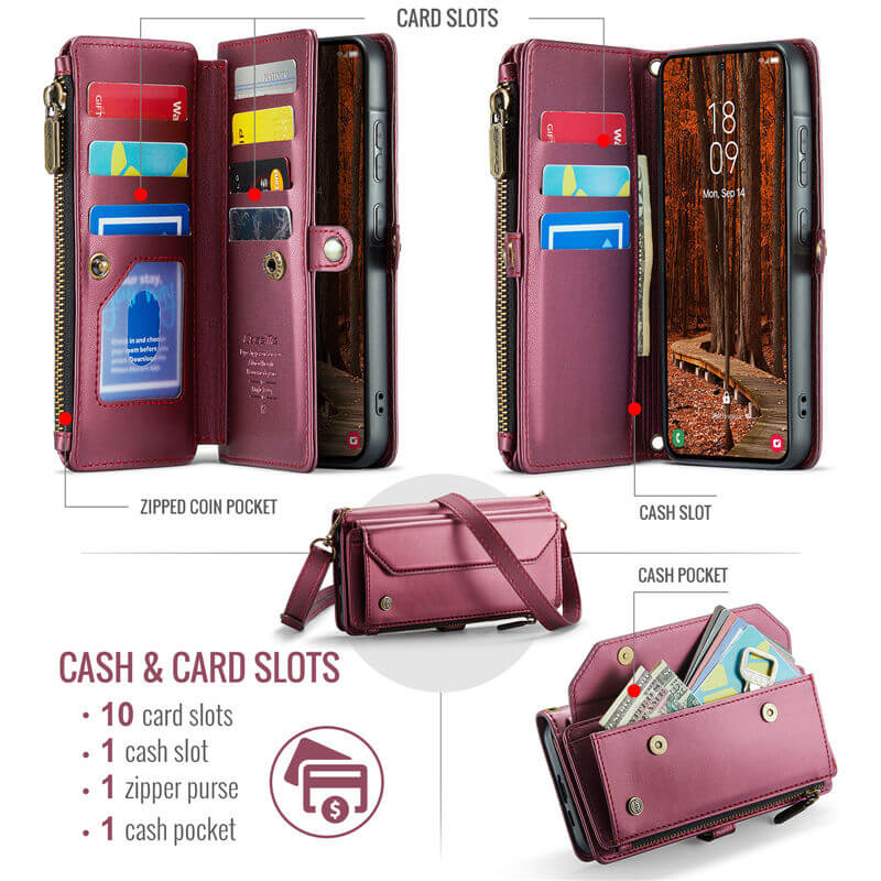 CaseMe Samsung Galaxy A57 Wallet Case with Crossbody Strap