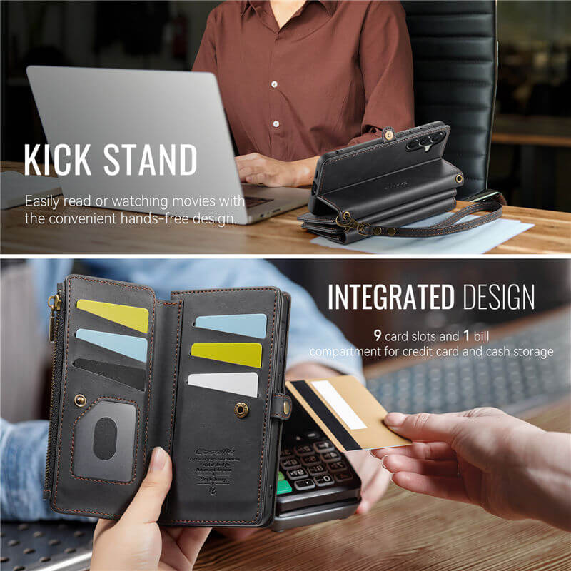 CaseMe Samsung Galaxy A57 Wallet Case with Crossbody Strap