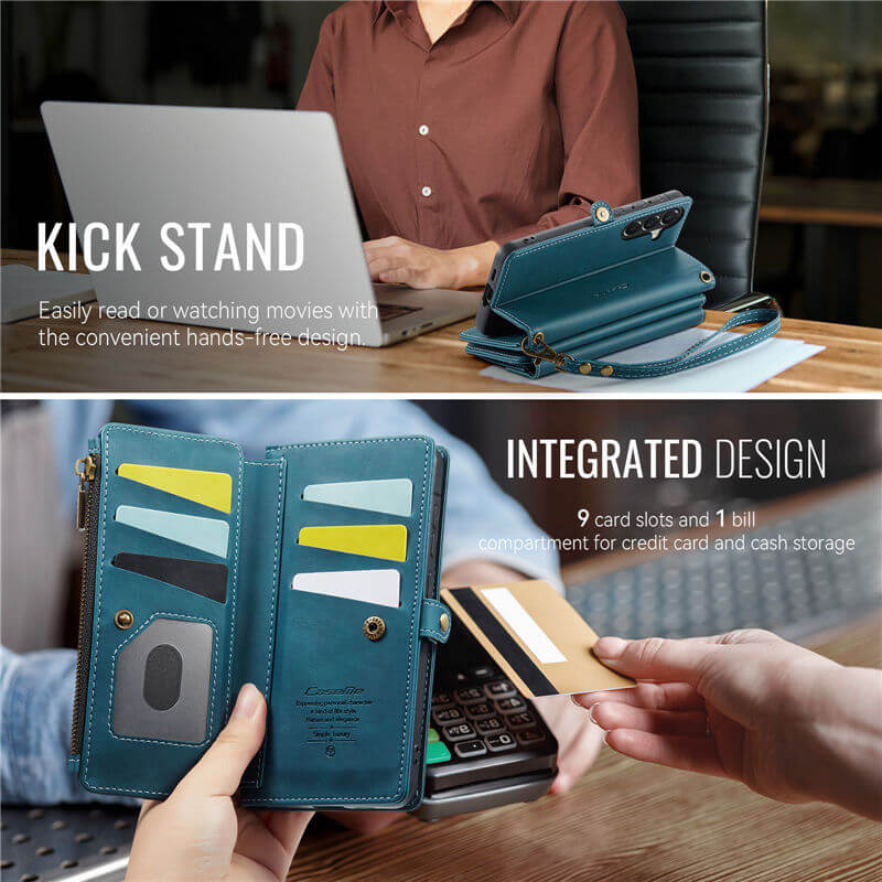 CaseMe Samsung Galaxy A57 Wallet Case with Crossbody Strap