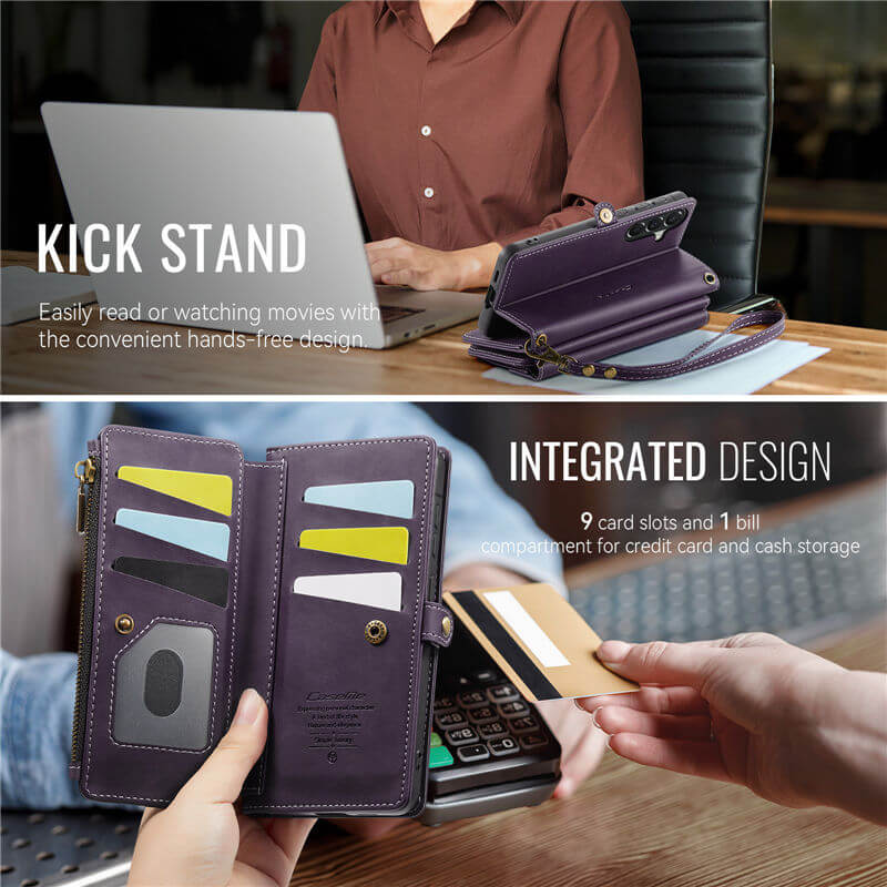 CaseMe Samsung Galaxy A57 Wallet Case with RFID Blocking & Crossbody Strap