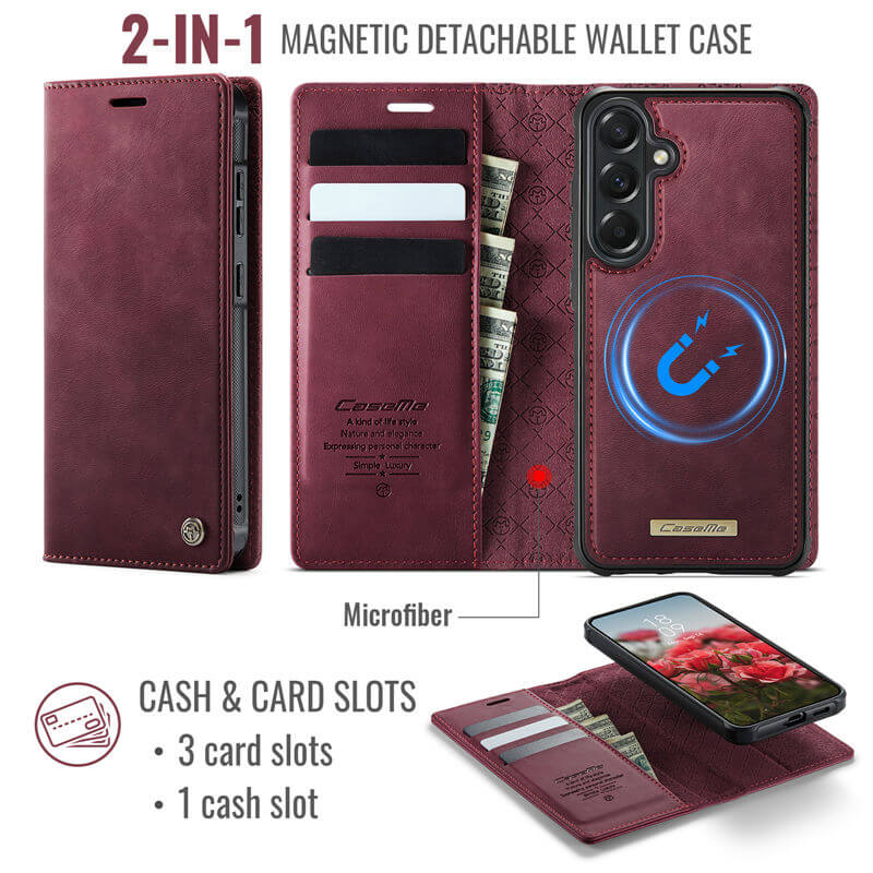 CaseMe Samsung Galaxy A57 2-in-1 Magnetic Wallet Case
