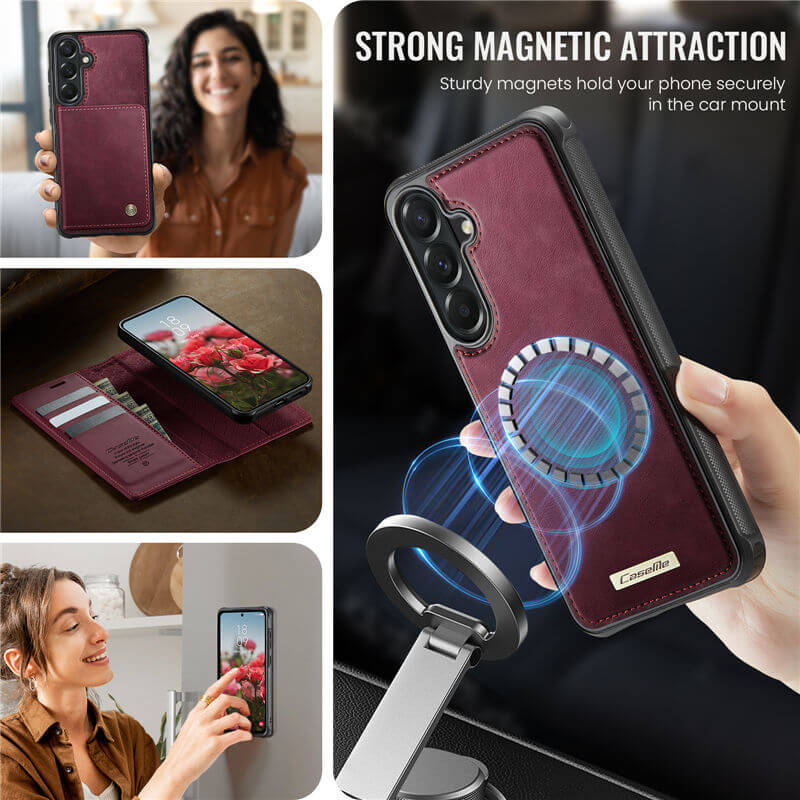CaseMe Samsung Galaxy A57 2-in-1 Magnetic Wallet Case with RFID Blocking