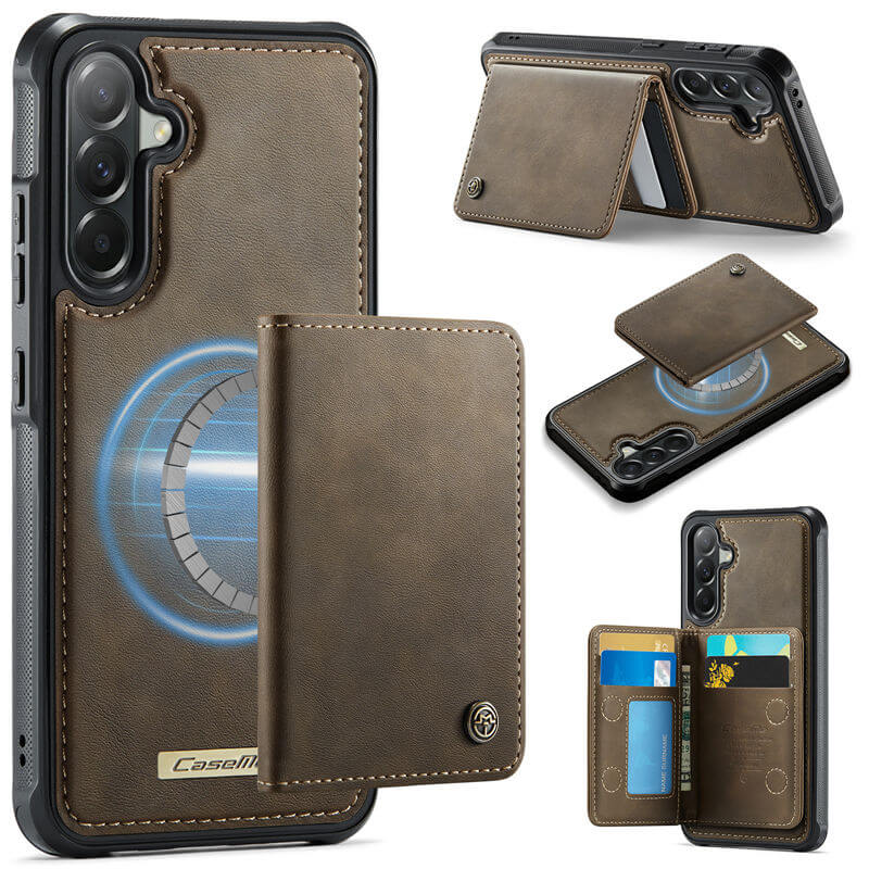 CaseMe Samsung Galaxy A57 Detachable Magnetic 2-in-1 Wallet Case with RFID Blocking - Coffee