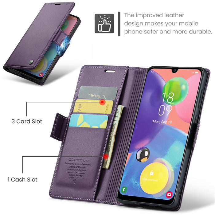 CaseMe Samsung Galaxy A70 Wallet RFID Blocking Magnetic Buckle Case
