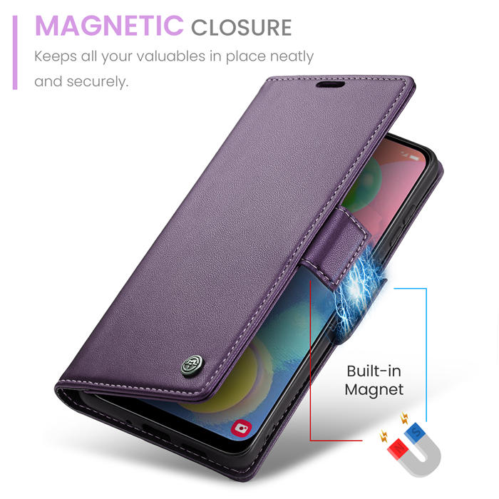 CaseMe Samsung Galaxy A70 Wallet RFID Blocking Magnetic Buckle Case