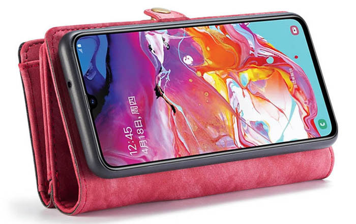 CaseMe Samsung Galaxy A70 Zipper Wallet Magnetic Detachable 2 in 1 Folio Case