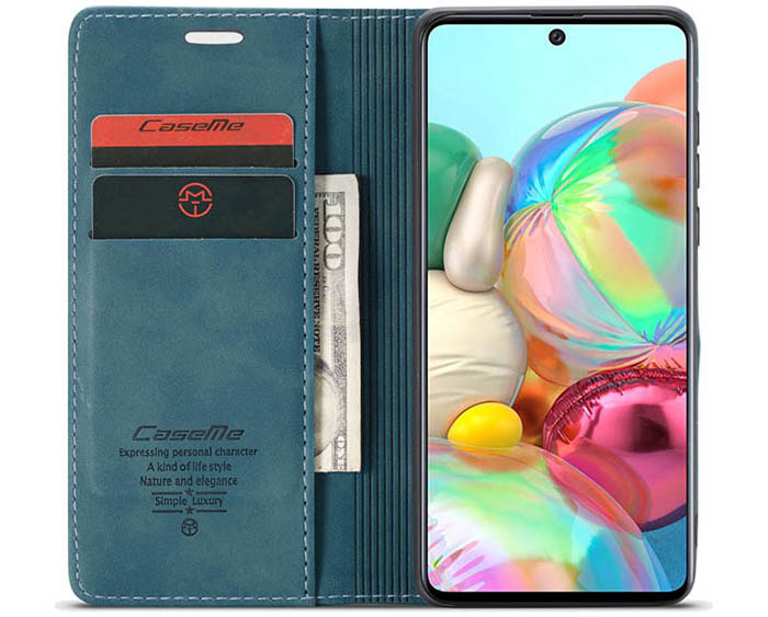 CaseMe Samsung Galaxy A71 4G Wallet Kickstand Magnetic Flip Leather Case