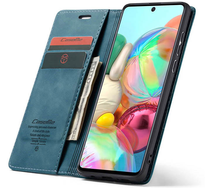 CaseMe Samsung Galaxy A71 4G Wallet Kickstand Magnetic Flip Leather Case