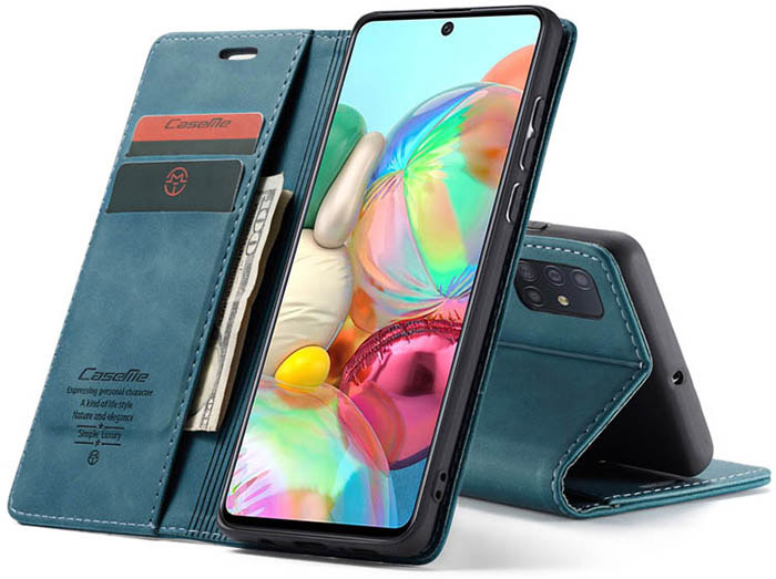 CaseMe Samsung Galaxy A71 4G Wallet Kickstand Magnetic Flip Leather Case