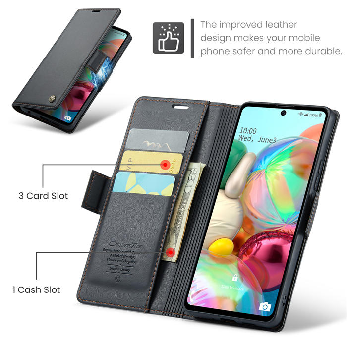 CaseMe Samsung Galaxy A71 4G Wallet RFID Blocking Magnetic Buckle Case