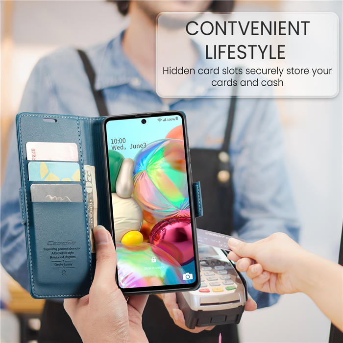 CaseMe Samsung Galaxy A71 4G Wallet RFID Blocking Magnetic Buckle Case